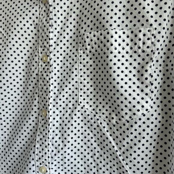 Gap Polka Dot Button-Up Shirt – White Black 100% Cotton Fitted Boyfriend Size M - Picture 4 of 7